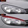 2PCS Real Carbon Fiber Car Headlight Eyebrow Decoration Stickers For Volkswagen Golf 6 2008-2012 Auto Exterior Accessories