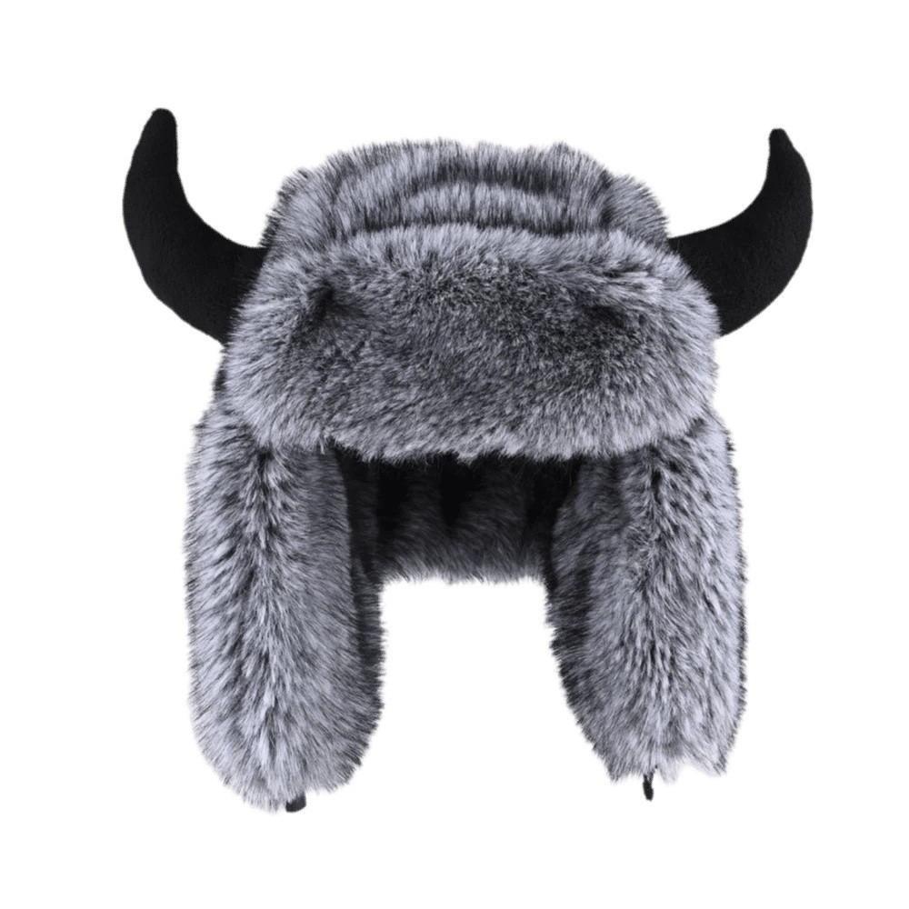 Windproof Fabric Faux Fur Hat Thickened Lining Ear Flap Headwear  Nordic Travelers