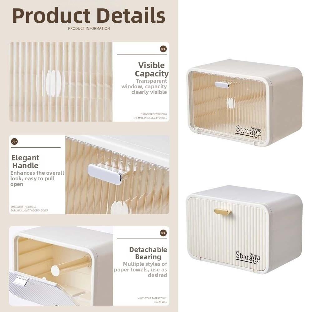 Wall Mounted Facial Towel Storage Box Large Capacity Roll Paper Holder  Bedside Table