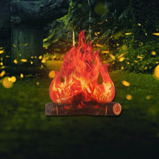 Simulationsflamme 3D-Design Realistisch Einfache Montage Foto-Requisiten Beschichtetes Papier Lagerfeuer Musikparty Picknick Grill Flammen Dekoration Halloween