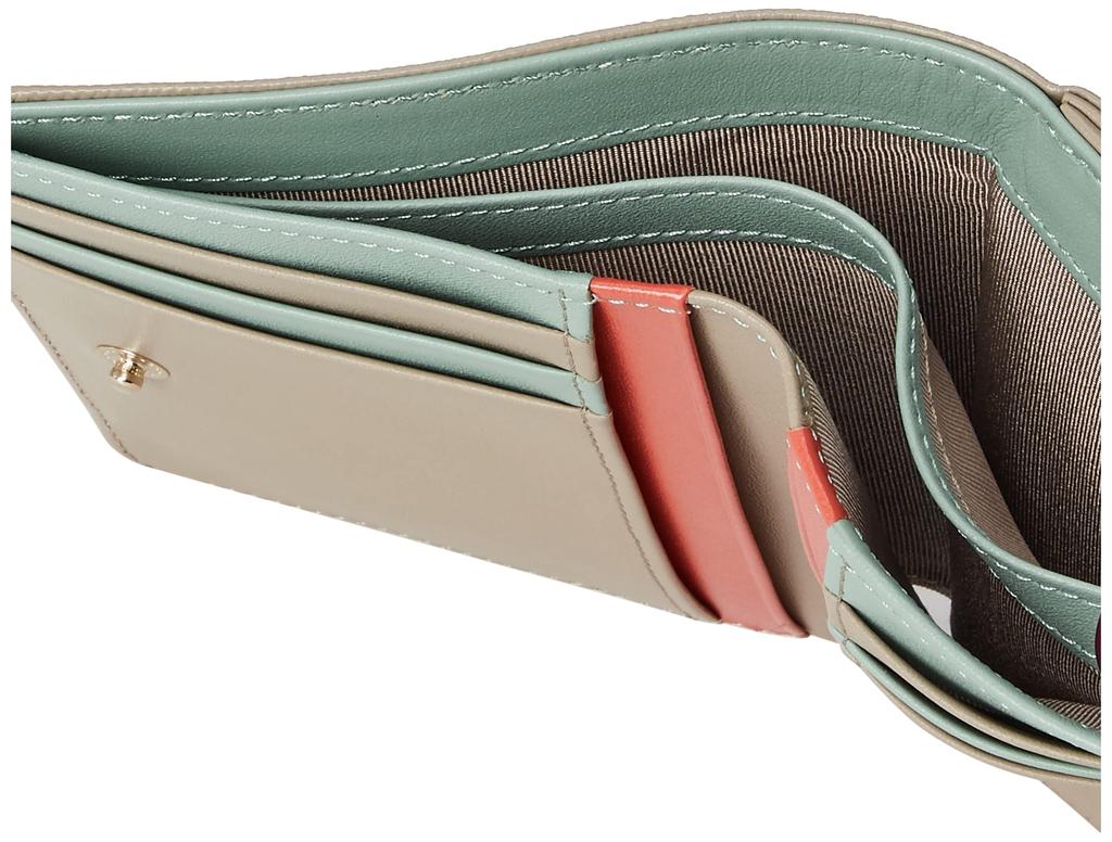 LANVIN En Bleu Luxembourg Color Bifold Wallet with Card Slots and Bill Compartment, Women's, 482023, Greige