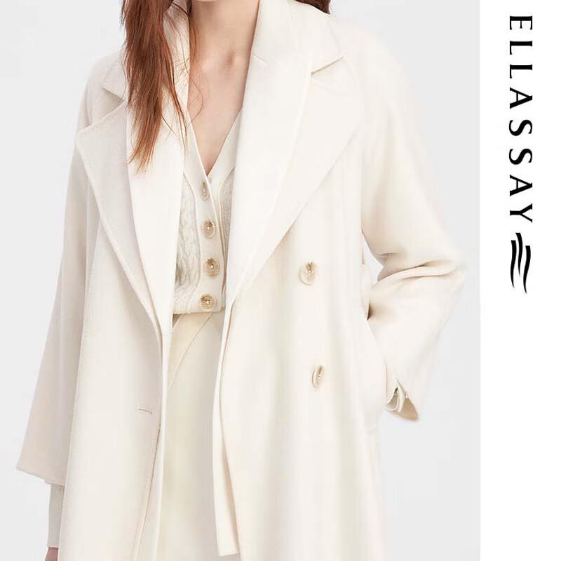 ELLASSAY Women's Autumn/Winter Cloud Cashmere Double-Faced Wool Coat