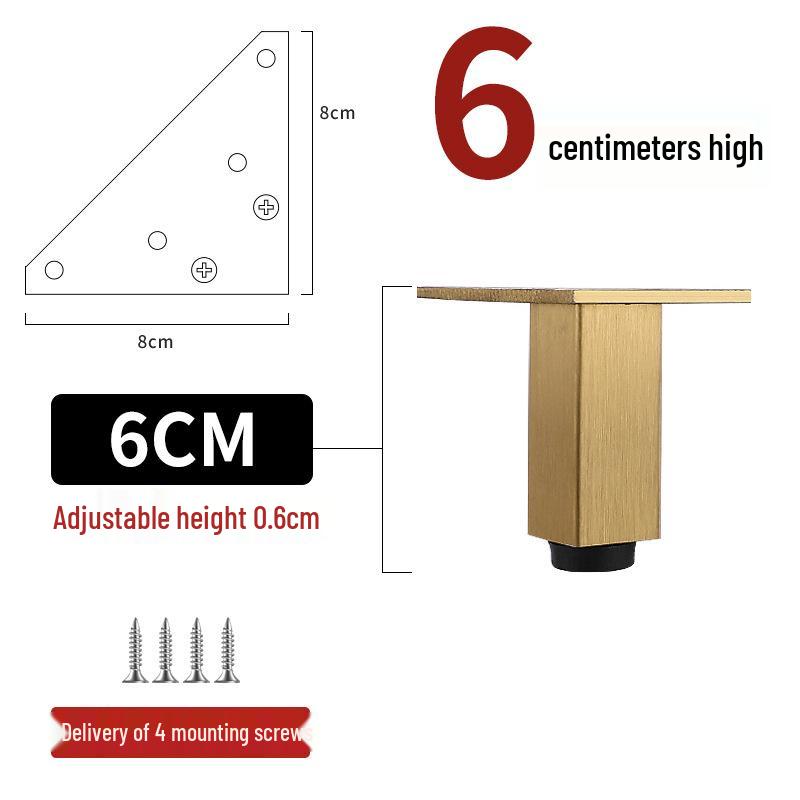 Adjustable Aluminum Alloy Furniture Legs for Cabinets, Sofas, Coffee Tables, TVs, and Beds