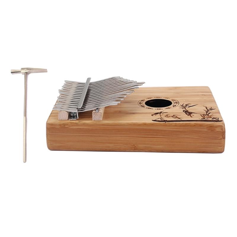 Kalimba 17 Keys Thumb Piano with Study Instruction & Tune Hammer Wood Finger Piano for Kids Adult Beginners Professional