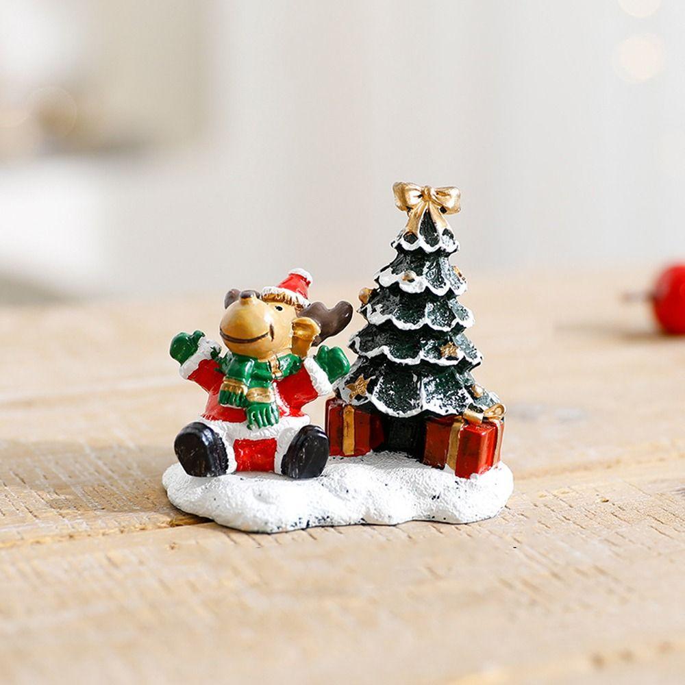Resin Crafts Christmas Tree Ornaments Cartoon Christmas Elk Ornaments  Home Living Room Office