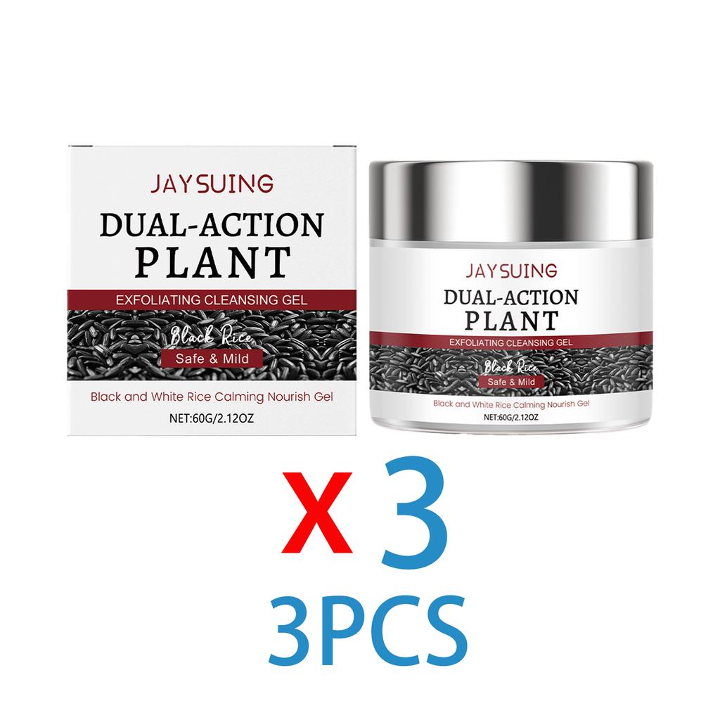 Black Rice Cleansing Gel Gentle Exfoliating Face Wash with Rice Extract Mint Leaf for Deep Pore Cleansing Brightening Hydrating