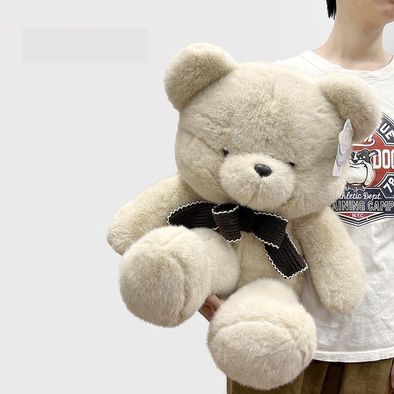Cute Large Teddy Bear Plush Toy Soft Fluffy Stuffed Animal With Bowknot Big Hugging Pillow For Kids Valentine Birthday Gift