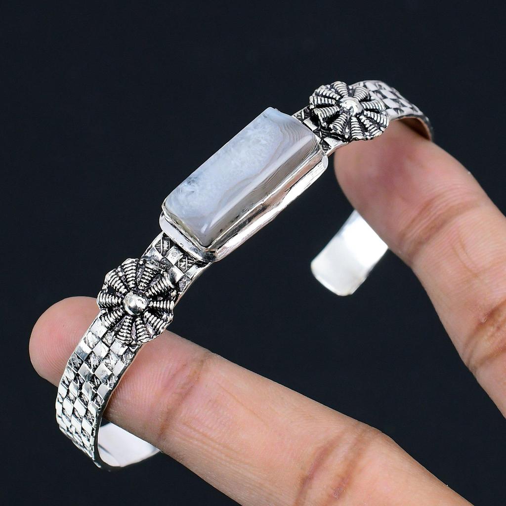 Töchtertag Angebot Crazy Lace Achat Stein Neuer Armreif Schmuck 925 Sterlingsilber