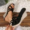 Summer Black New Wedge Casual Waterproof Platform Slippers Thick Sole High Heel Sandals Women Zapatos Mujer