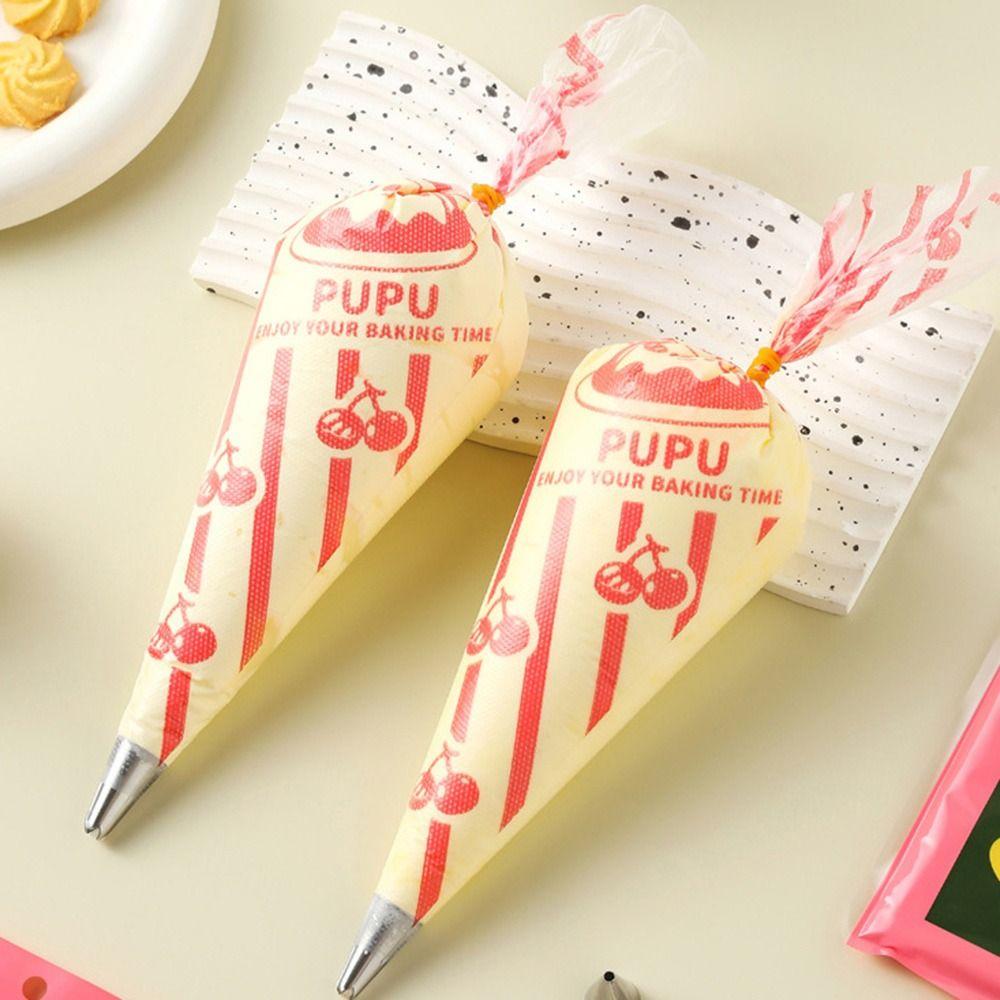 Cartoon Disposable Cream Piping Bag Thickened with 3 Piping Nozzles Decorating Bags Baking Decorating Bag Cream Tools