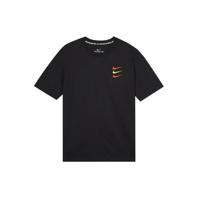 F.C. Tricolor Swoosh Logo Soccer Short Sleeve Tee Men Tops Black CT8432-010