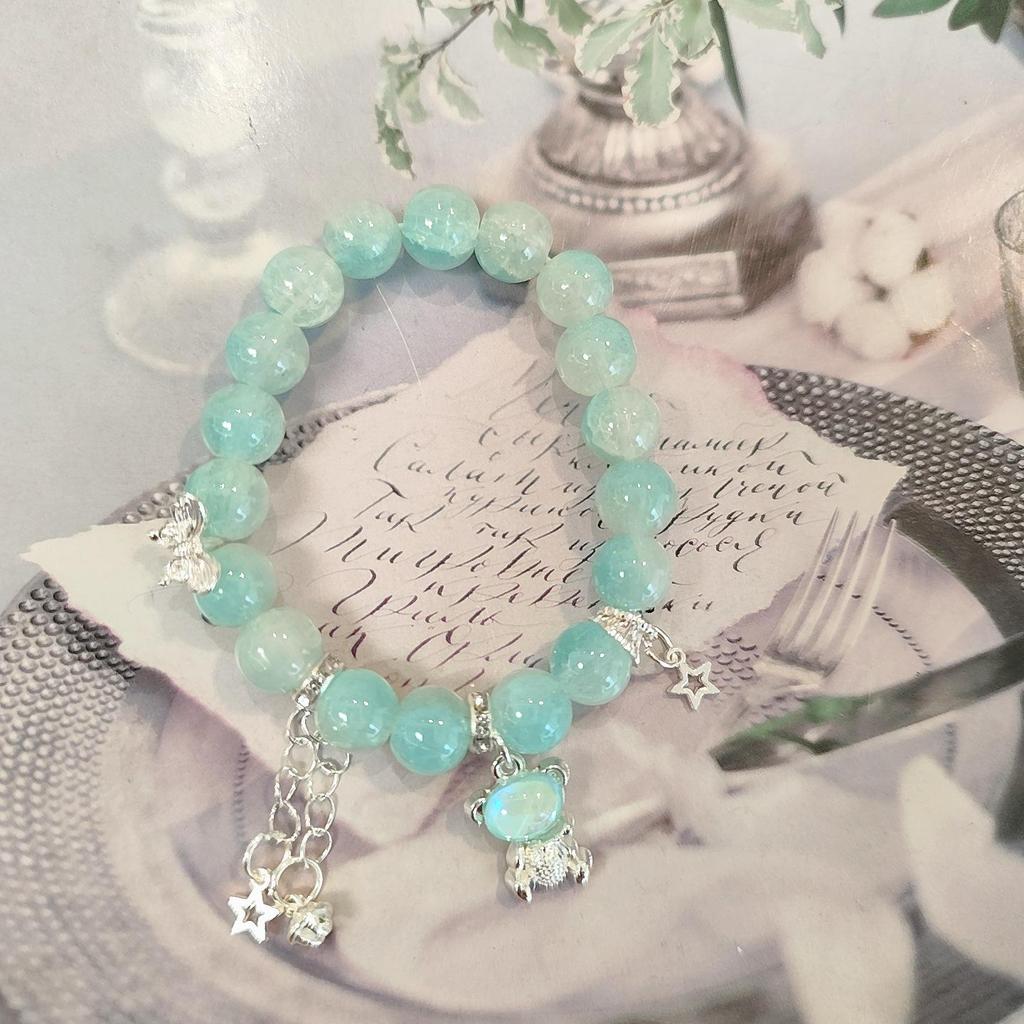 Festive Holiday Christmas Tree Bracelet with Lampwork Beads