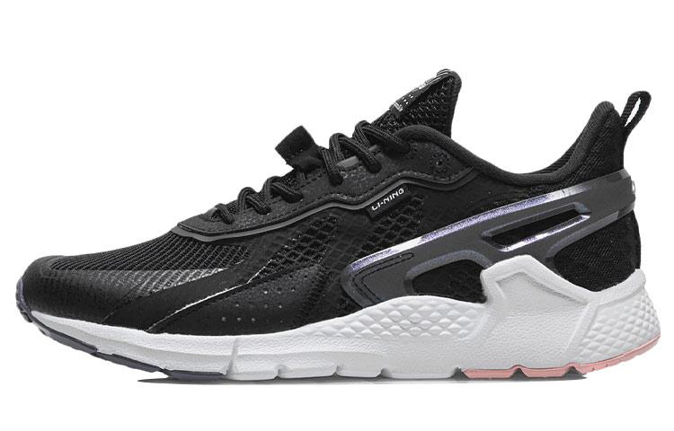 Li Ning Дышащие Низкие Беговые Кроссовки Женские Черно-Белые AGLR102-2 35