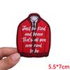 Square Prompt Slogan Embroidered Patch Jackets Hats Letter Embroidery Diy Iron On Patches For Clothing Thermoadhesive Patches 