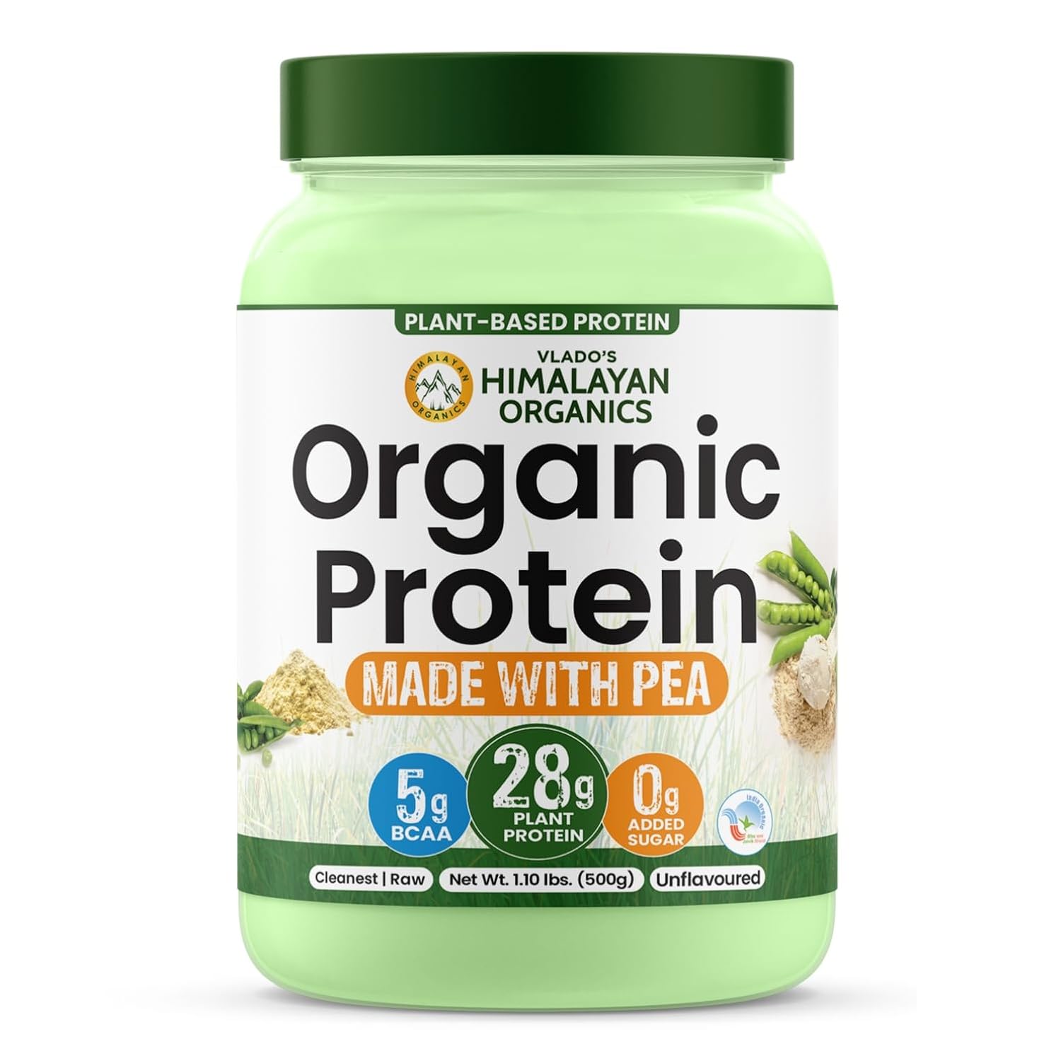 

Vlado s Himalayan Organics Органічний рослинний протеїновий порошок 28 г білка 5 г BCAA Веганський гороховий протеїн 500 грамів