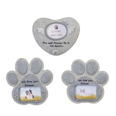 Harz Haustier Gedenkstein Grabstein Fotorahmen Handarbeiten Geschnitzte Skulptur Wand Schreibtisch Garten Hof Verlust Katzen Hund Plakette