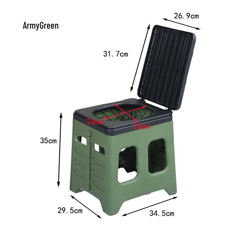 Portable Foldable Odor-Proof Toilet Stool for Adults - Ideal for Travel, Camping, and Emergencies.