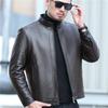 Autunno e Inverno Nuovo Cappotto in Vera Pelle di Montone da Uomo Pelliccia Monopezzo Giacca in Pelle Ispessita Mezza Età Versatile Cappotto Casual Abbigliamento da Uomo