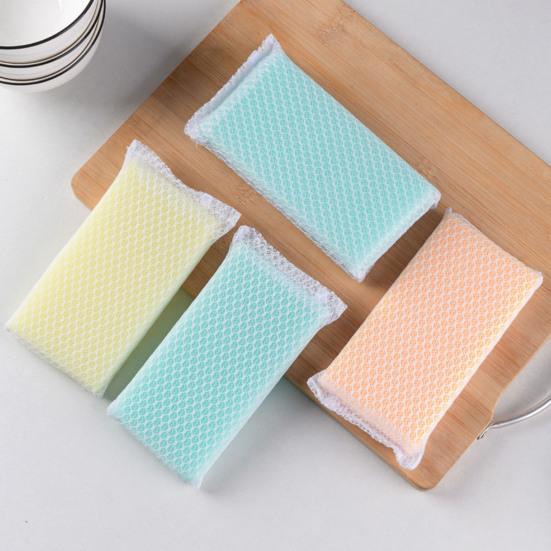 5/10Pcs Cleaning Sponge Unique Mesh Surface Strong Decontamination Lightweight Dishwashing Sponge
