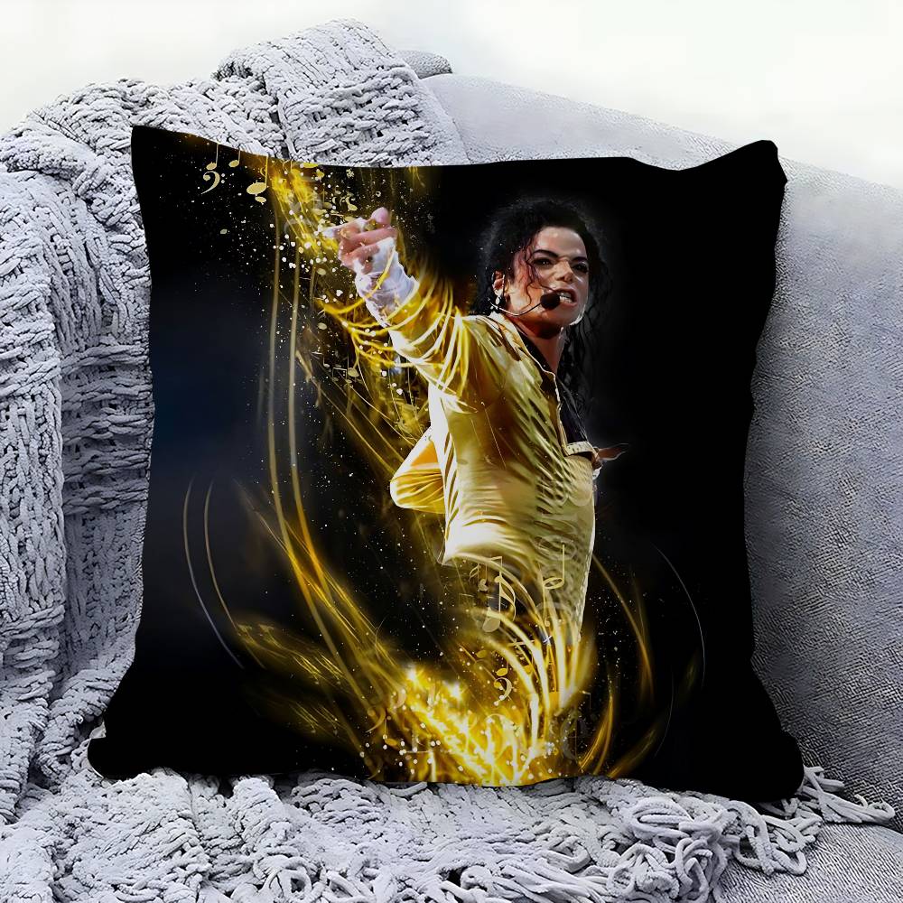 M-Michael Jackson Office Cushion Pillowcase Car Cushion Cover45X45CM Lumbar Pillowcase Sofa Pillowcover