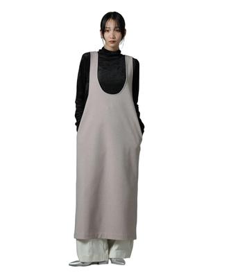 Nano Universe Women's 2-Way Crew Neck Jumper Skirt, Straight Line, Beige, Size F 040, 673-4219342