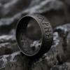Nordic Odin Rune Simple Titanium Steel Ring European And American Trendy Men's Versatile Ring Ring Men's Fashion Ring