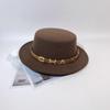 Autumn and Winter New Flat Top Hat Women's British Retro Versatile Face Small Temperament Top Hat Men's Fashion Casual Hat Batch