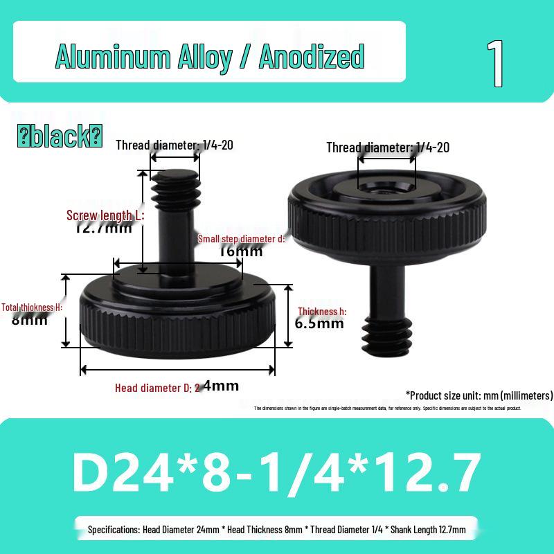 1/4 Aluminum Alloy Hand-Tightened Drone Gimbal Adjustment Screw