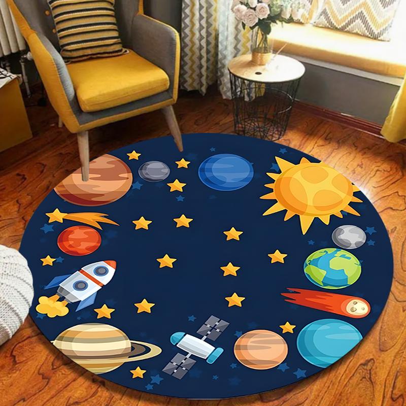 

Round Area Rugs Two Koi Fish Oriental Art Floor Mat Carpet Non-Slip Machine Washable Kids Play Living Room Hall Bedroom 80cm