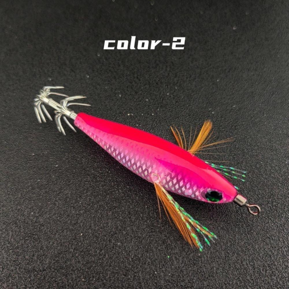 5pcs UV Tinsel Eging Bait 5Pcs Per Set Saltwater Squid Lure Squid Jig Lure  Saltwater Fishing