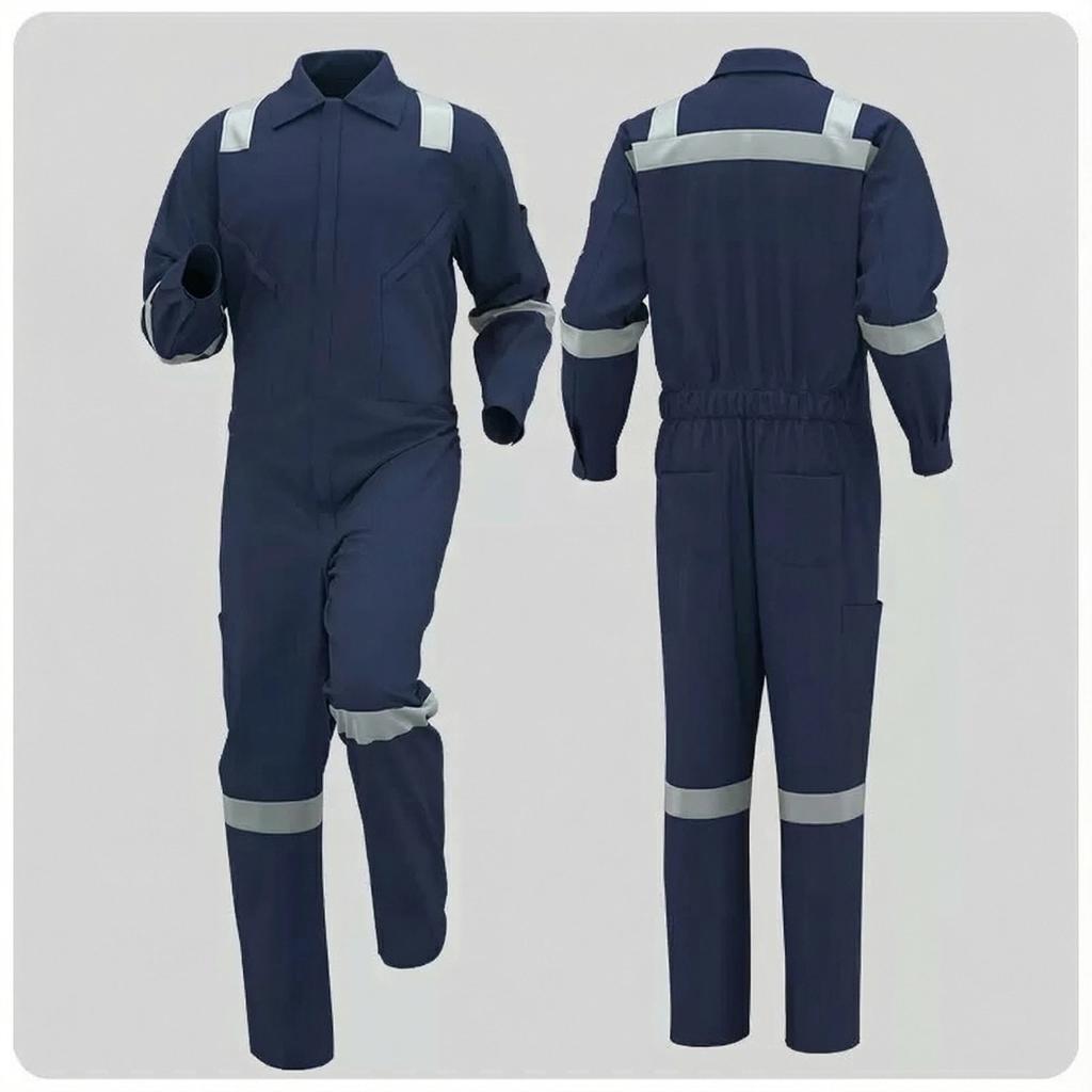 High Quality Workwear 100%Cotton Flame Retardant Fire Resistant Pilot Coverall with Reflector