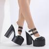 Gdgydh Chunky Platform High Heels Pumps Women Spring Autumn Ankle Buckle Mary Jane Shoes Woman Thick Heeled White Lolita Shoes