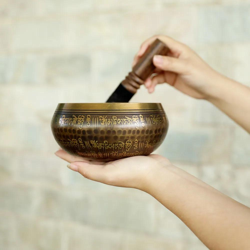 Metalowa misa śpiewająca do medytacji, terapia dźwiękiem, mosiężna misa śpiewająca, ręcznie robiona, akcesoria do medytacji, duchowe uzdrawianie