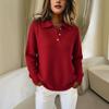 2025 Soft and Fluffy Women's Lapel Long Sleeve Sweater - Autumn/Winter European & American Lazy Style