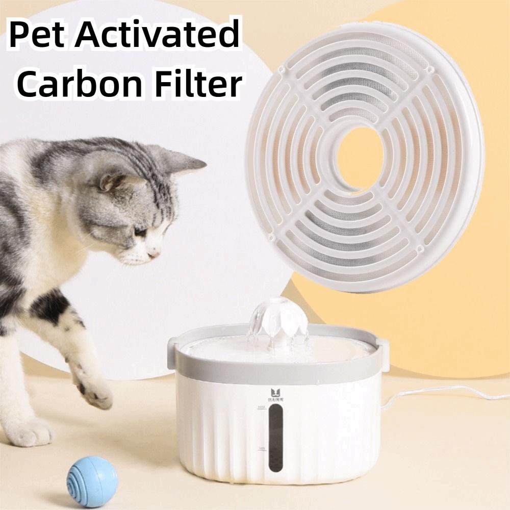 2Pcs 10L Capacity Pet Automatic Dispenser Carbon Filter Drinking Fountain Filter Replacement  Indoor