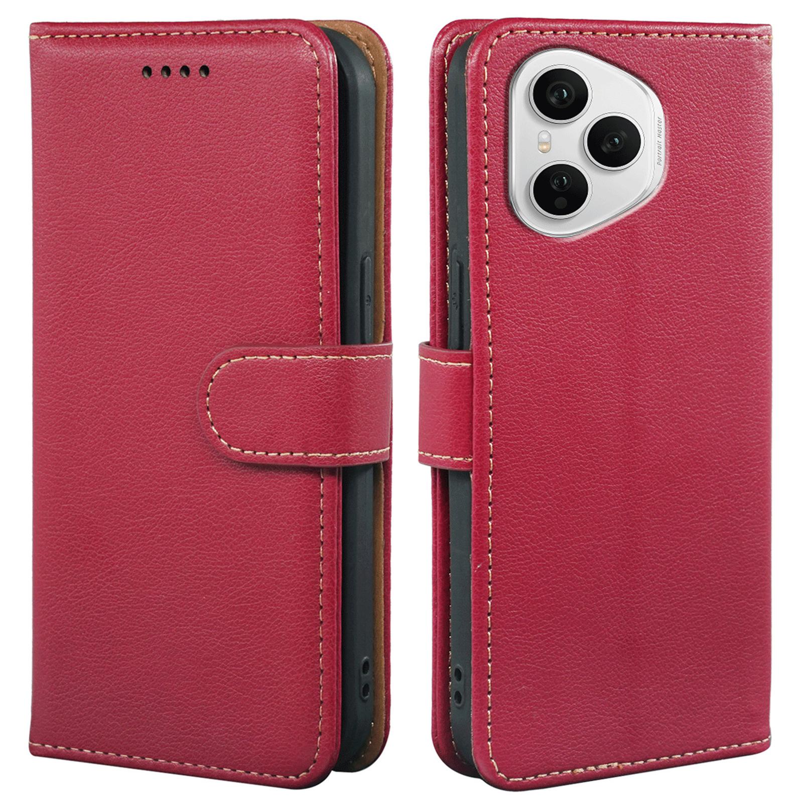 

Для Honor 400 Pro 5G (Глобальний) Чохол Гаманець з RFID-захистом Шкіряний чохол для телефону з текстурою лічі Магнітна застібка Red