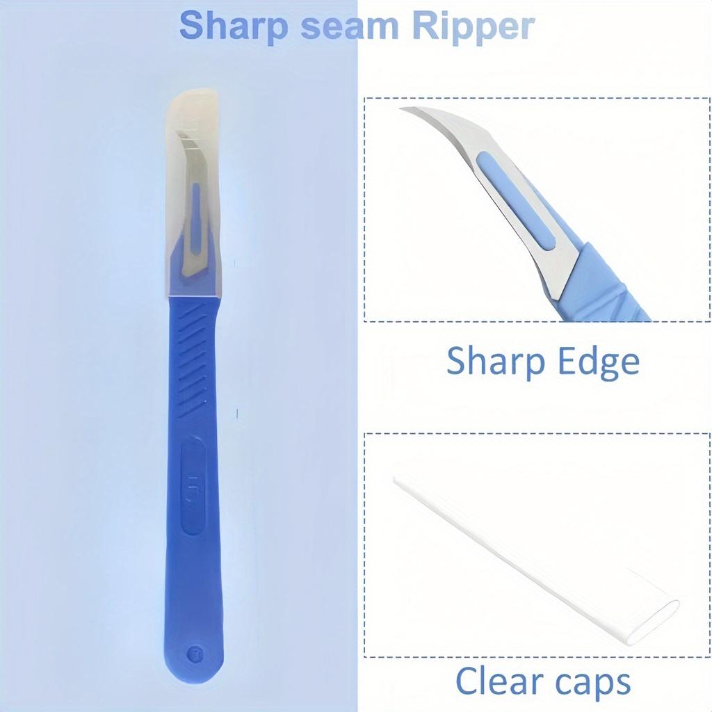 4pcs Blue Sewing Seam Ripper Set with Thread Cutter, Handle Needlework Tool and Scissors - Essential DIY Sewing Craft Tools