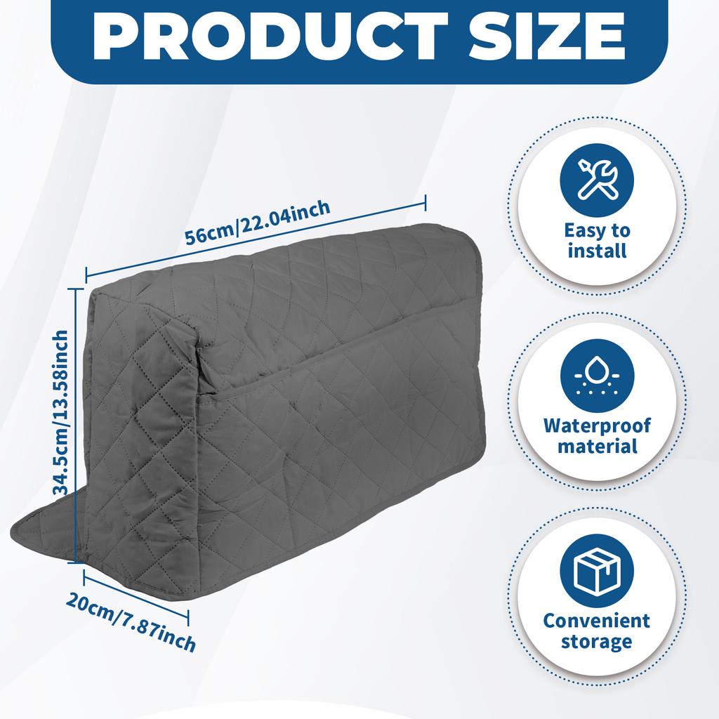 2Pcs Waterproof Sofa Armrest Cover Multifunction Sofa Arm Furniture Protector with Side Pocket for Storing TV Remote Phone Items