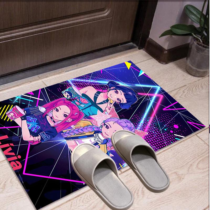 KPop Dämonenjäger Muster Teppich, Innen-/Außenmatte, für Picknick, Spielzimmer, Schlafzimmer, Büro, Wohnzimmer, Heimdeko Teppich, Geburtstagsgeschenk