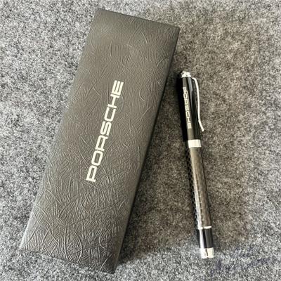 For Porsche Emblem Metal Engraved Fountain Pen Gifts Souvenirs Signature Pens Business Ballpoint Pen School Supplies Car Sticker