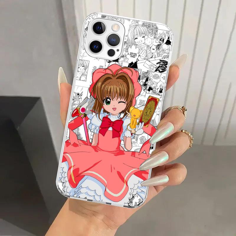 

Чехол для телефона CardCaptor Sakura Аниме для Iphone 16 15 14 13 12 Mini 11 Pro Max X XS XR 7 Plus 8 SE 2020 Мягкий Funda Печатный корпус iPhone 15
