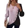 T-shirt a maniche lunghe a blocchi di colore a coste da donna europea e americana 2025