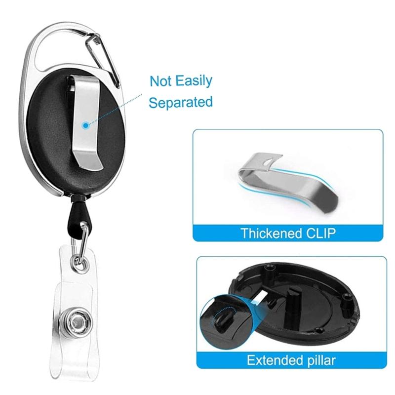 Retractable Lanyard with Card Holder Water Resistant Identity Card Badge Holder with Lanyard Retractable Badge Reel Clip