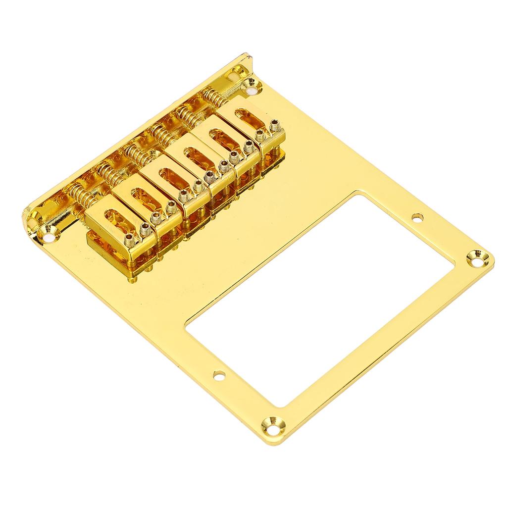 Electric Guitar Bridge Replacement Gold 6 Strings Saddle Humbucker Guitar Bridge with Dual Pickup Holes for Telecaster