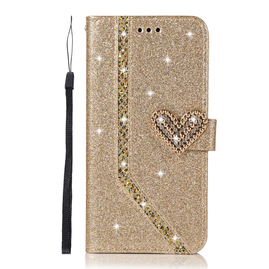 Custodia per Telefono a Portafoglio in Pelle Glitterata Bling per iPhone 15 14 13 12 11 Pro Max XR XS X SE 2020 7 8 Plus Cover Mobile con Supporto Capa
