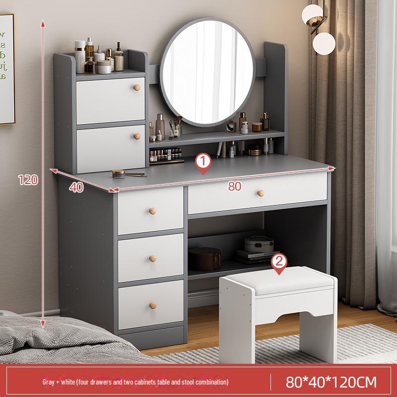 Modern Large Capacity Makeup Vanity with Storage for Bedroom