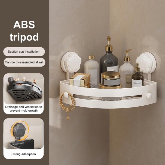 1/3Pcs Bathroom Corner Storage Rack Shampoo Holder Strong Load-bearing Large Capacity Lotion Storage Holder with Suction Cup