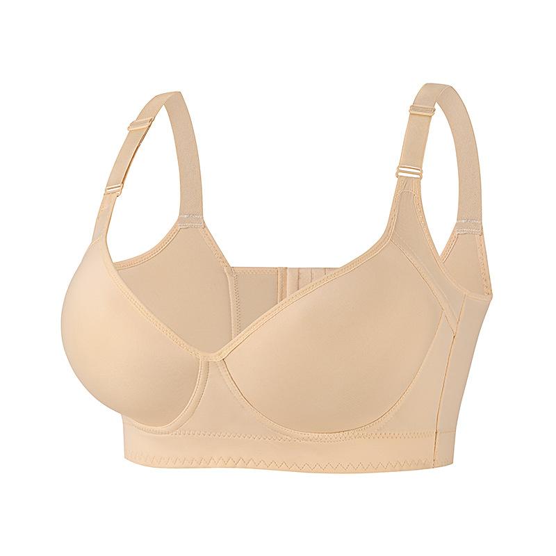 Thin smooth memory steel ring large size bra with double breasts deep women's underwear