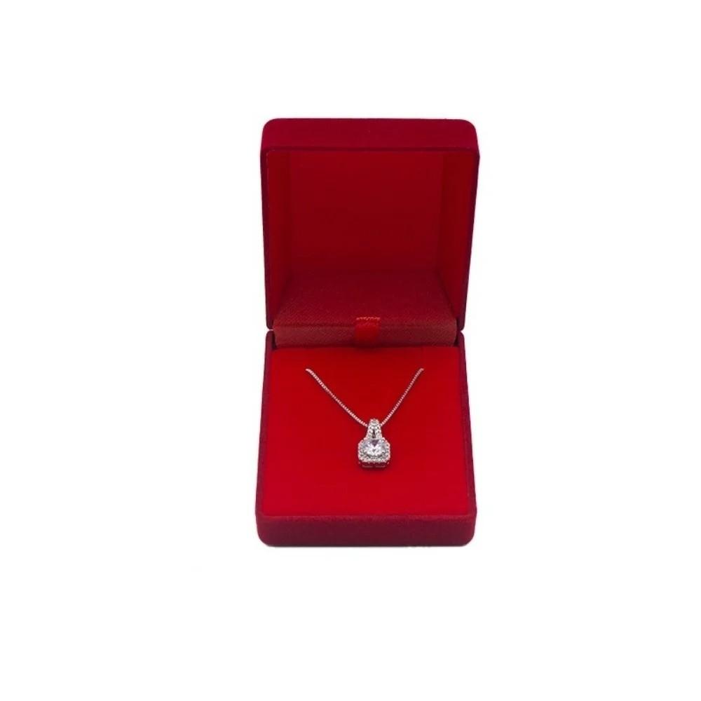 Velvet Necklace Storage Box Solid Color Necklace Holder Fashion Jewelry Display Box Necklace