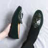 Fashion Hot Selling Plus Size 38-48 Splicing Suede Tassel Loafers Men's Fashion Slip-on Shoes Ink Green Party Shoes Comfy Business Shoes